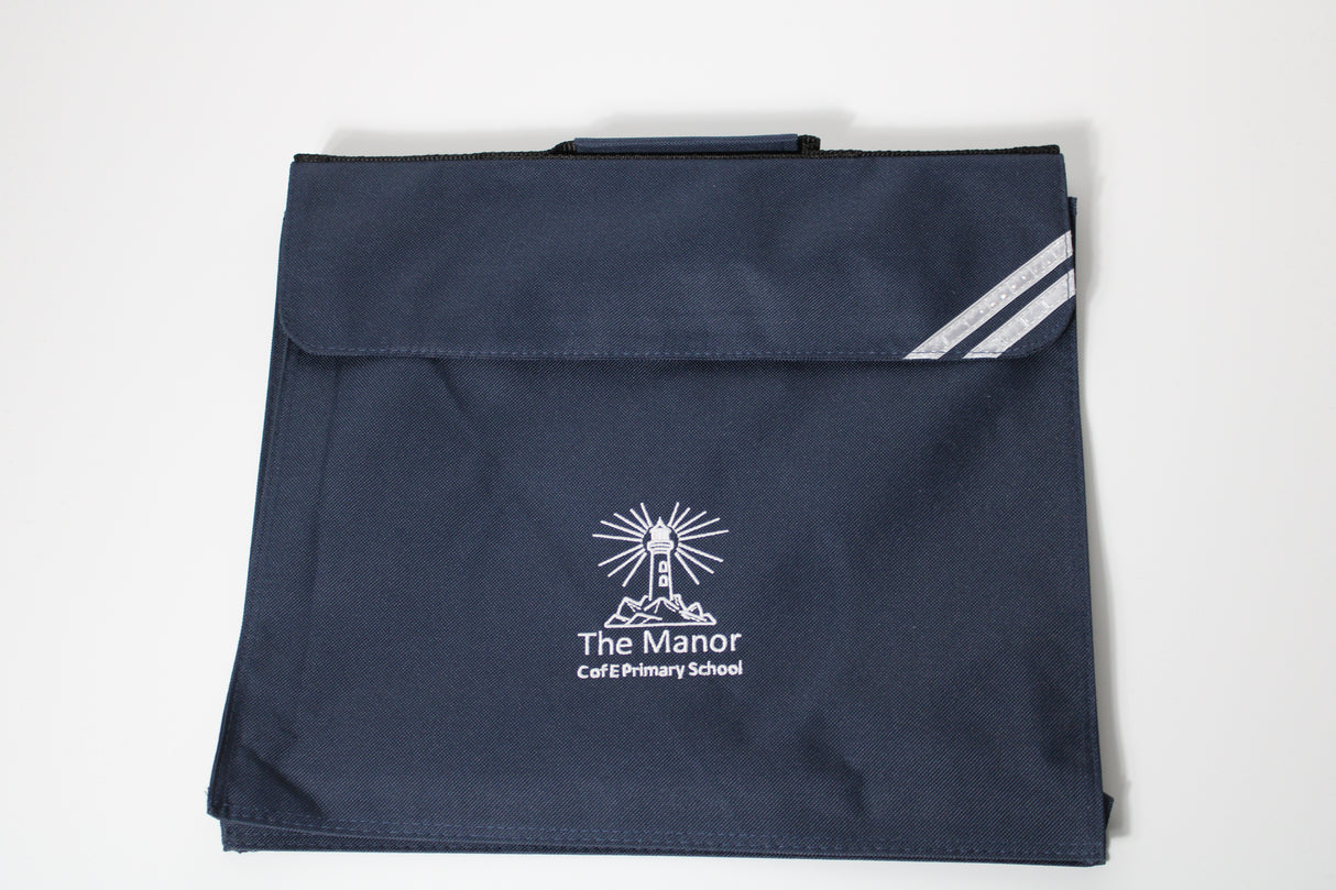 The Manor School Navy Book Bag with Logo