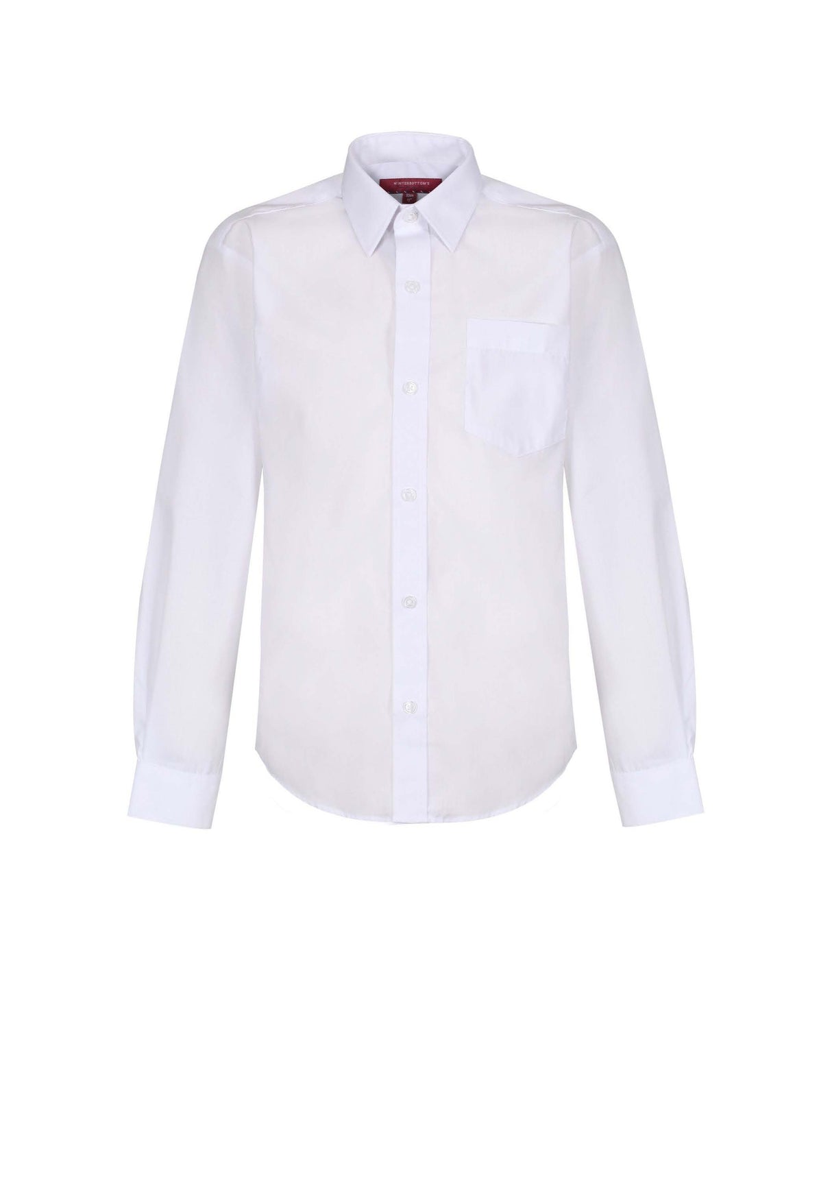 2 pk BOYS Easy Iron REGULAR Fit White Long Sleeve Shirt