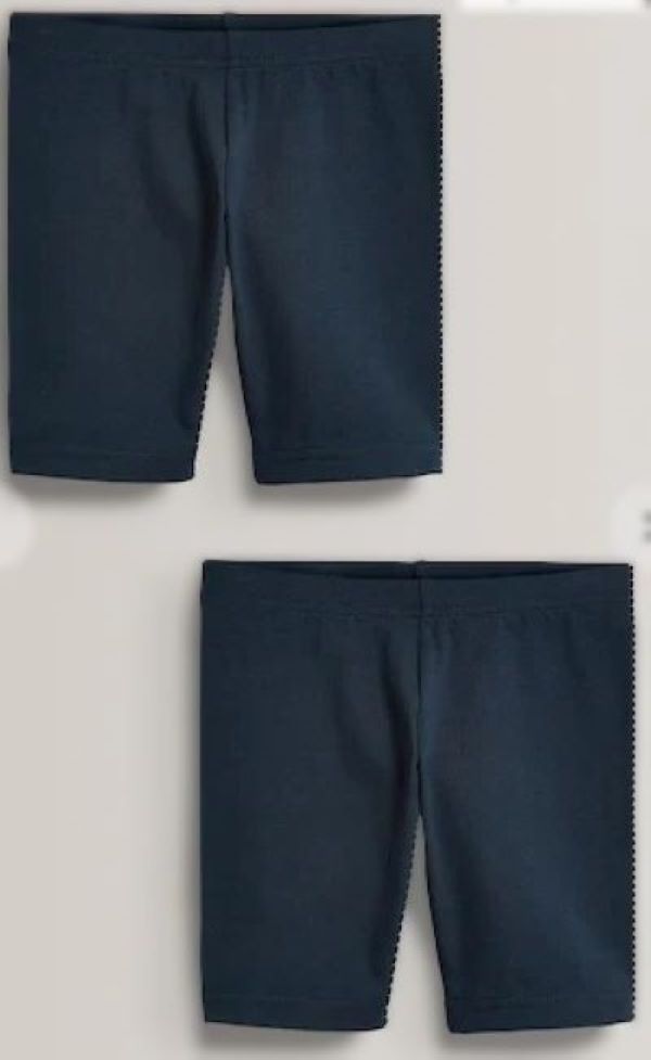 2 Pk Navy Cotton Cycle Shorts