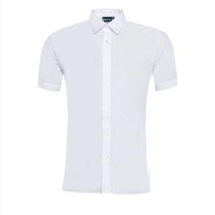 2 Pk Girls Easy Iron White Short Sleeve Blouse