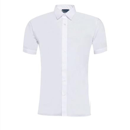 2 Pk BOYS Easy Iron White Short Sleeve Shirts