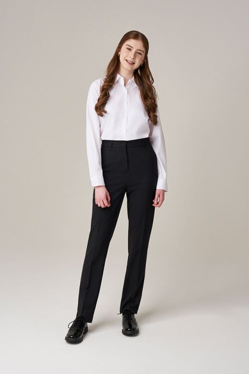 Senior Girls Slim Cut Grey Trousers