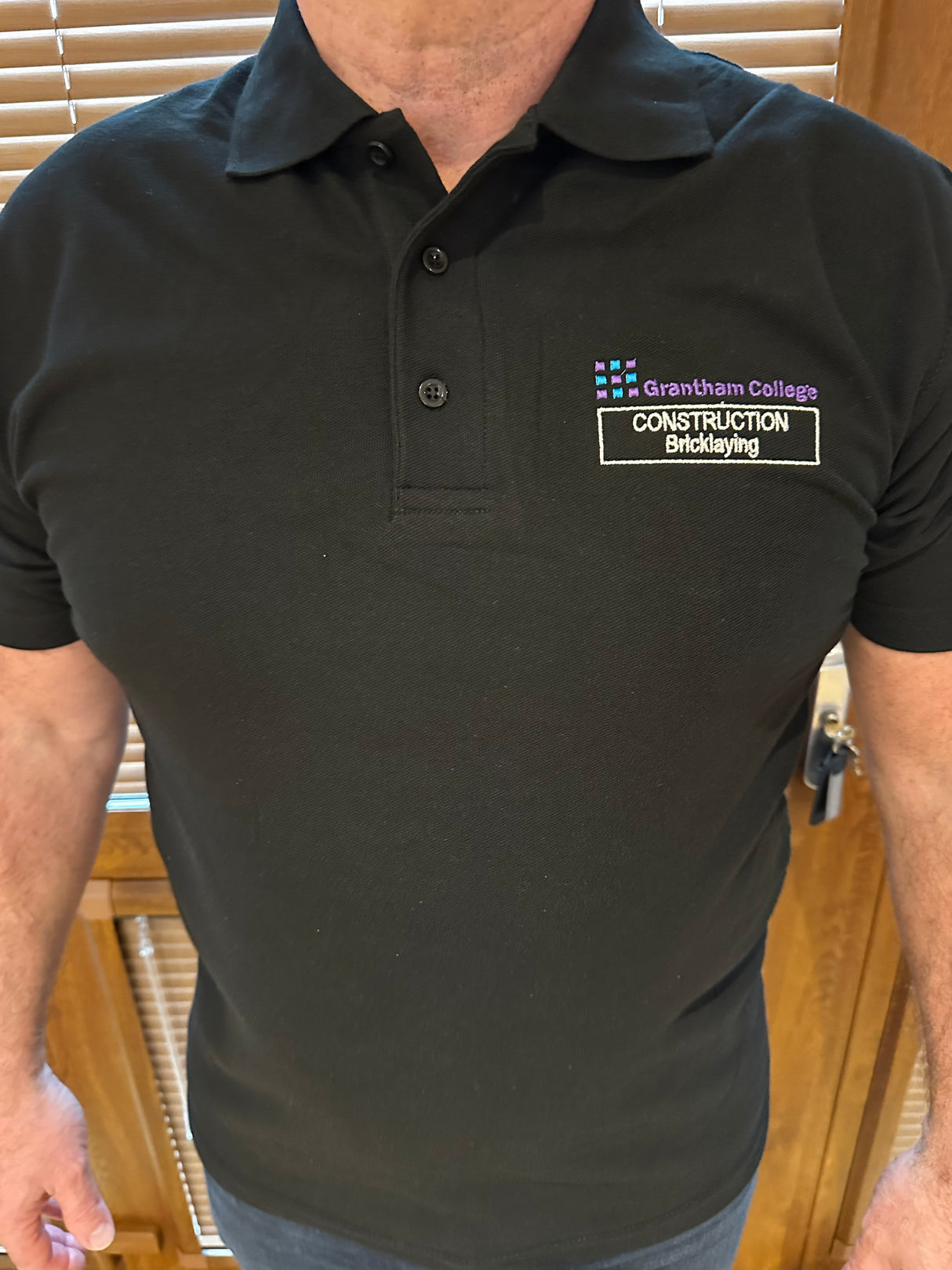 Black Polo Shirt for Construction - Bricklaying
