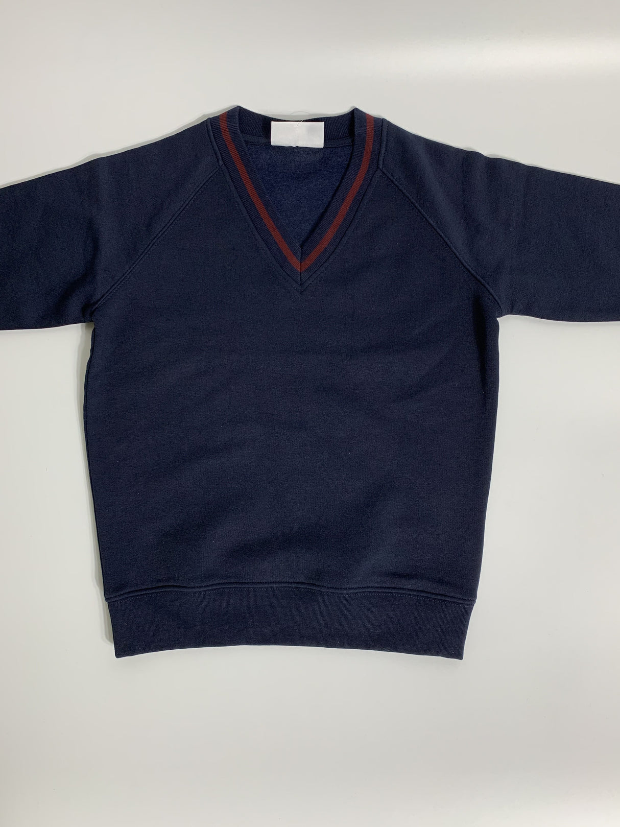 Navy & Maroon V Neck Sweatshirt with School Logo