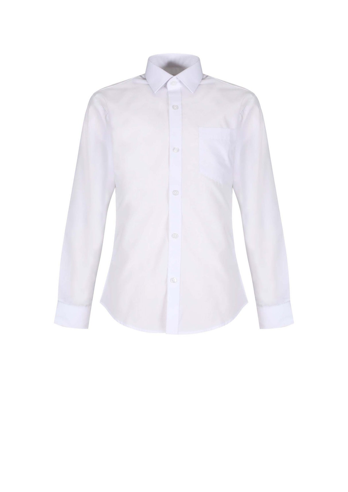 2pk Boys Easy Iron White SLIM Fit Long Sleeved Shirts