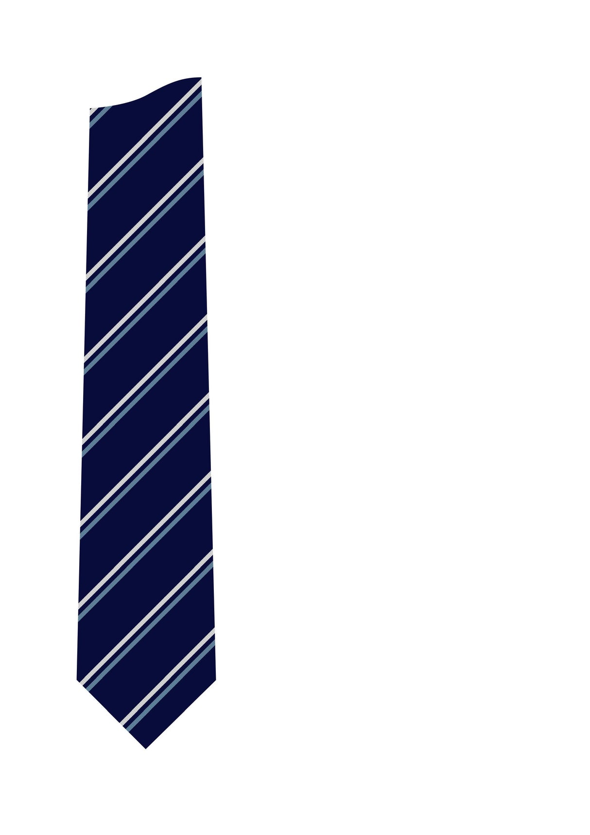 The Manor Navy/White/Sky Stripe Clip On Tie