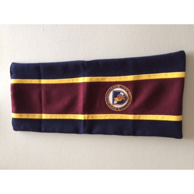 Maroon/Navy/Gold Wool Fleece Backed Scarf. Optional.