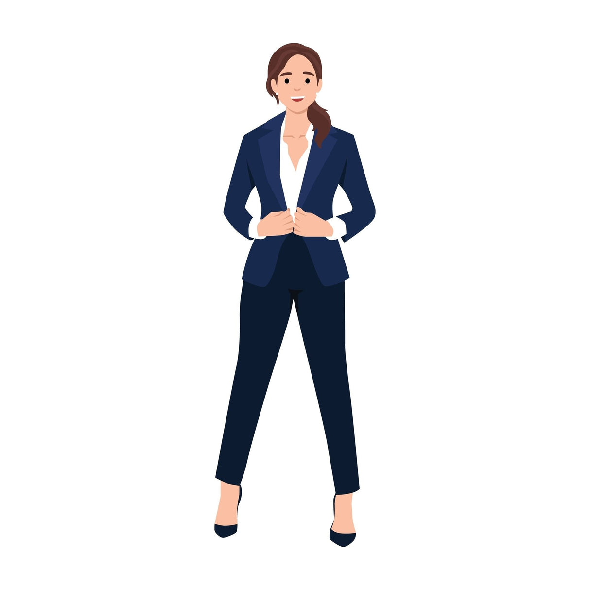Senior Girls Slim Cut Navy School Trousers