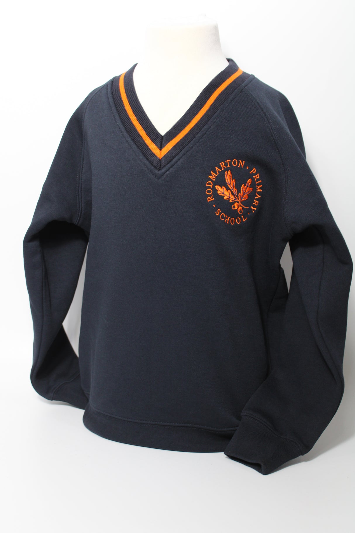 Rodmarton Primary School Navy & Orange V-neck Sweatshirt