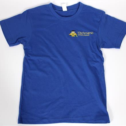 Royal Blue T Shirt with School Logo