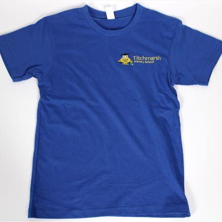 Royal Blue T Shirt with School Logo