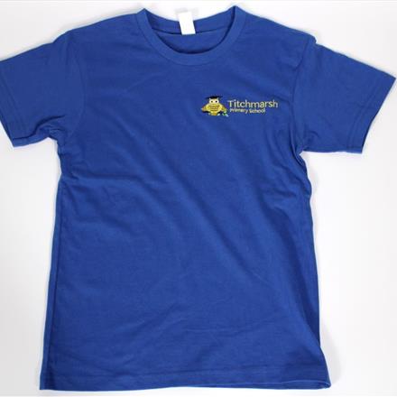 Royal Blue T Shirt with School Logo