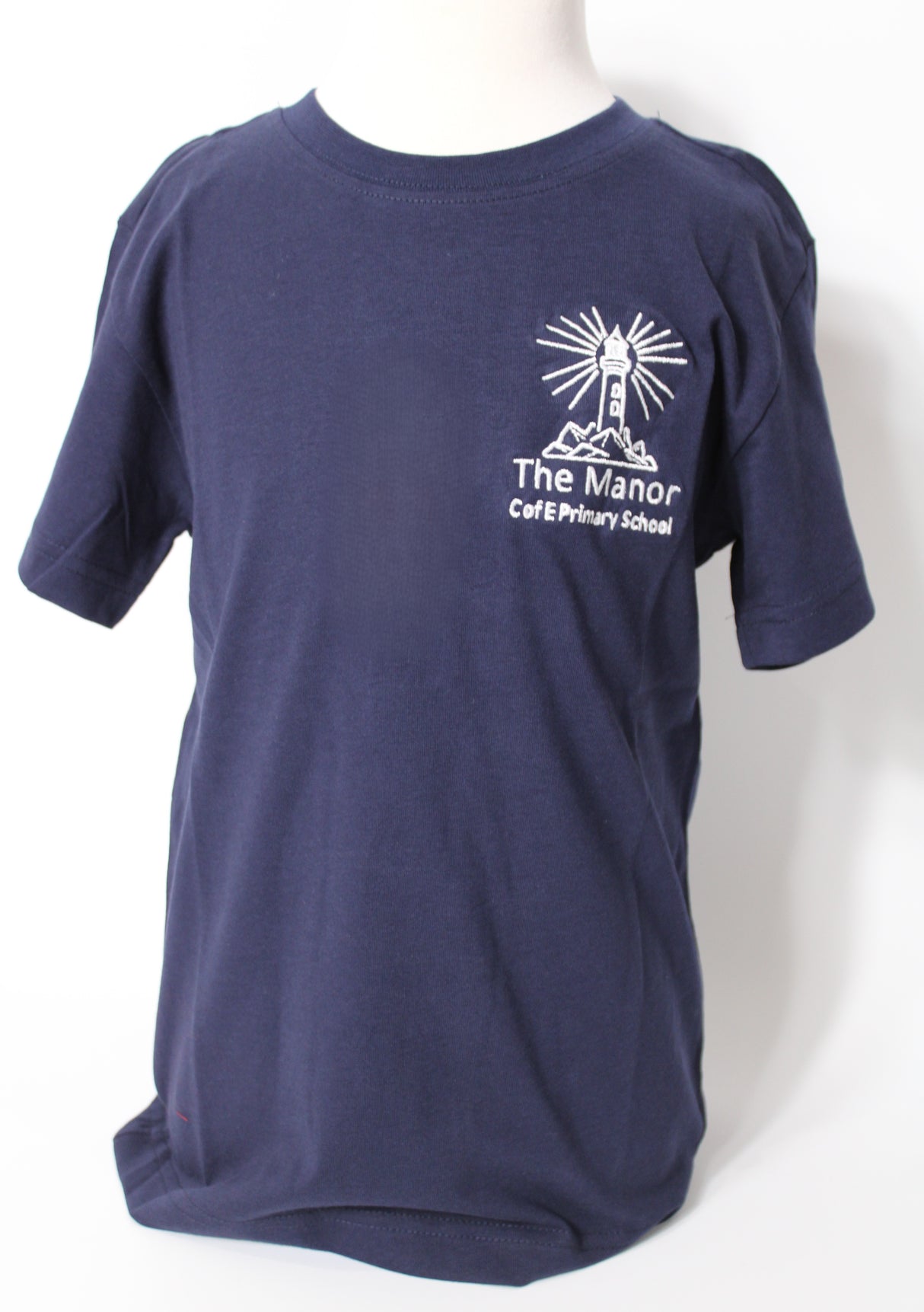 The Manor Navy T Shirt with Logo
