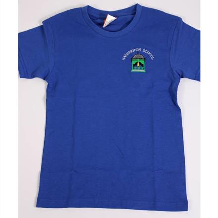 Royal Blue T Shirt With School Logo