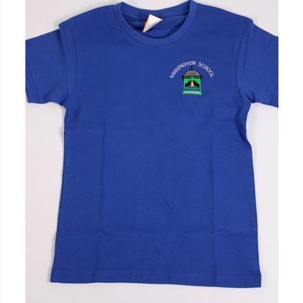 Royal Blue T Shirt With School Logo
