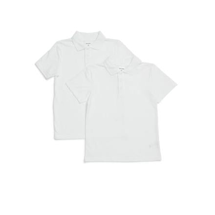 White Short Sleeve School Polo Shirts (x2)