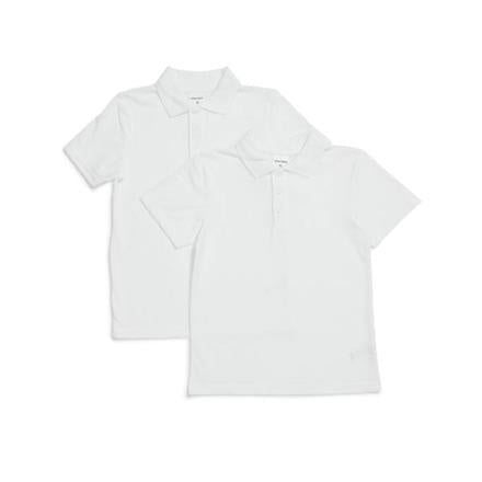 White Short Sleeve School Polo Shirts (x2)