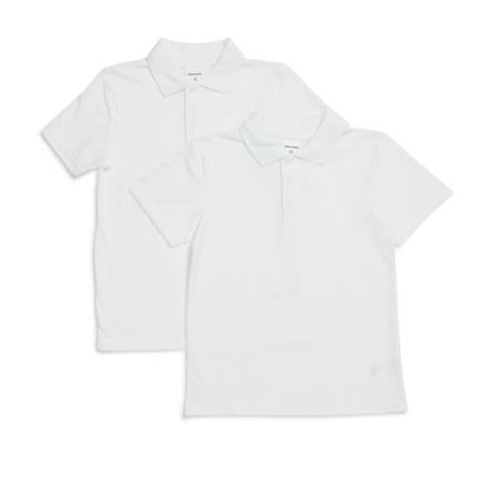 White Short Sleeve School Polo Shirts (x2)