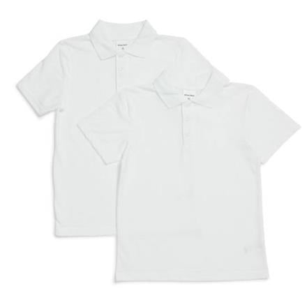 White Short Sleeve School Polo Shirts (x2)