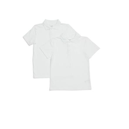 White Short Sleeve School Polo Shirts (x2)