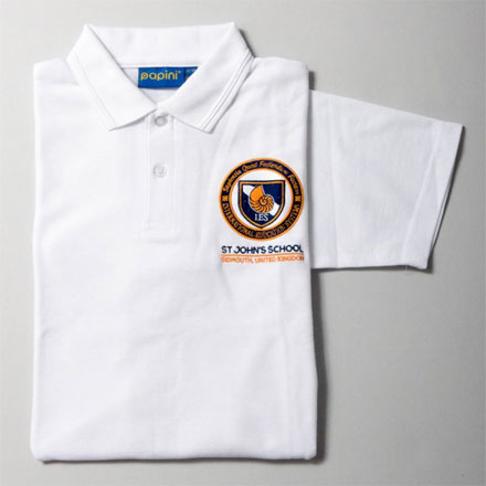St John's School White Polo Shirt