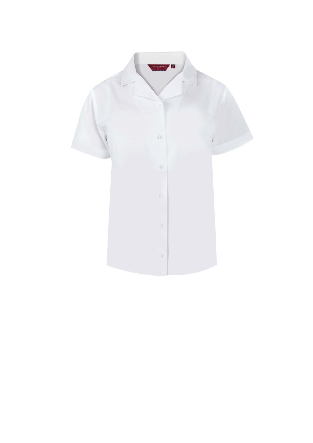 White Slim Fit Revere Blouses Short Sleeve. Twin Pack.
