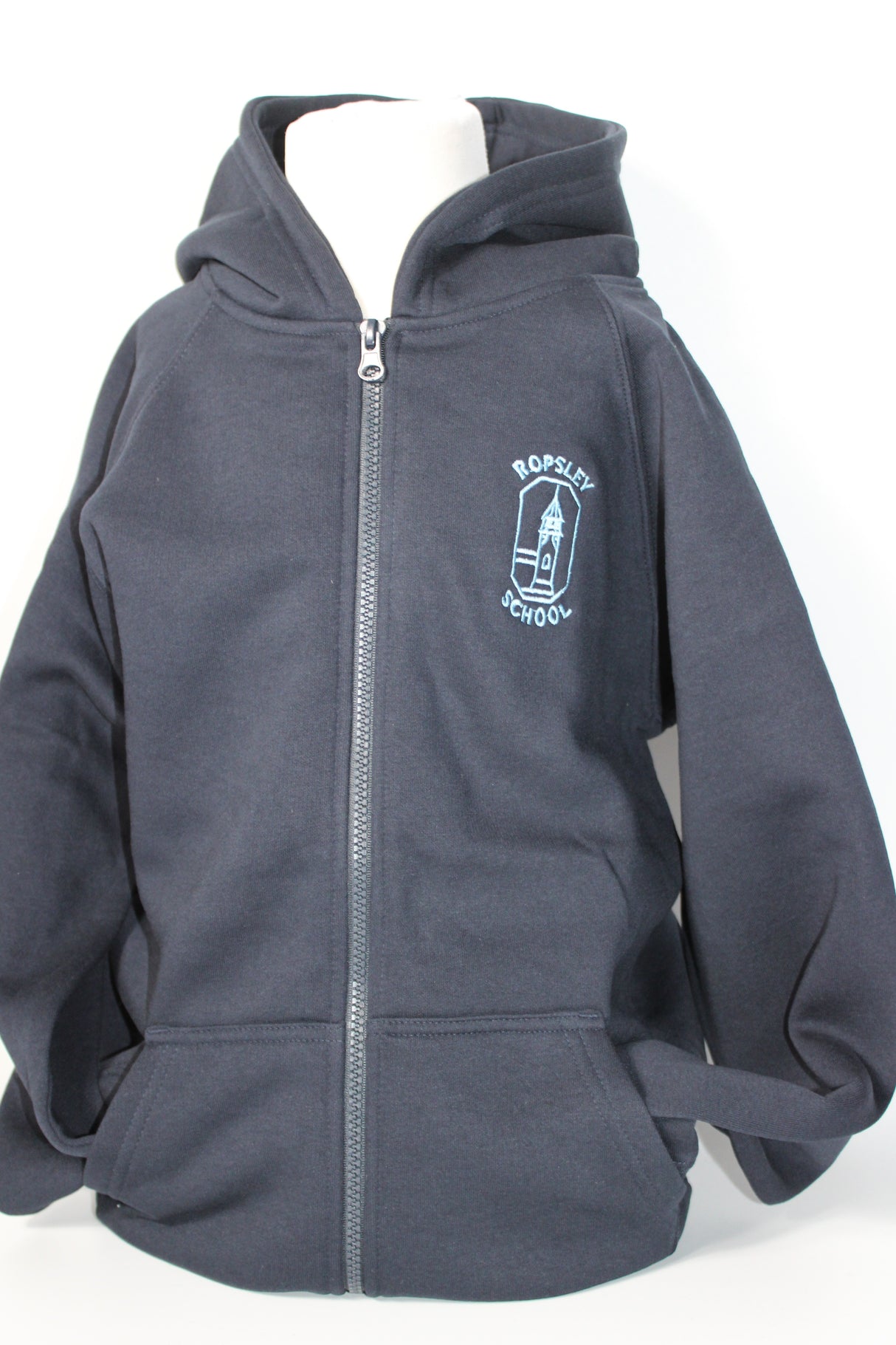 Ropsley School Navy Zipped Hooded Top
