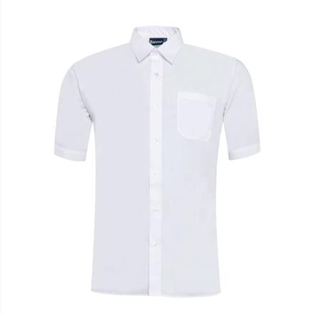 2 Pk BOYS Easy Iron White Short Sleeve Shirts