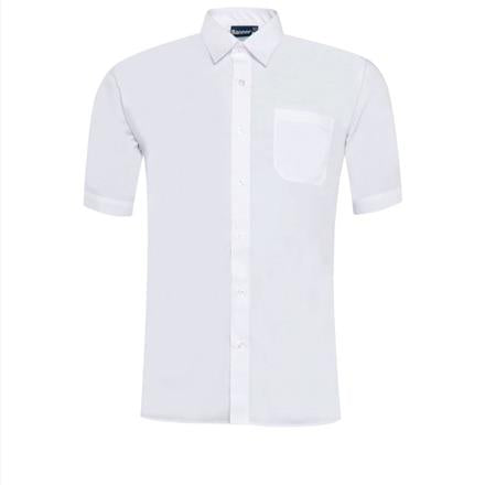 2 Pk BOYS REGULAR Fit White Short Sleeve School Shirts