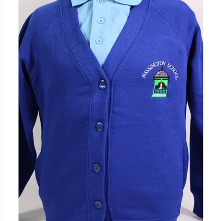 Royal Blue Cardigan With Logo
