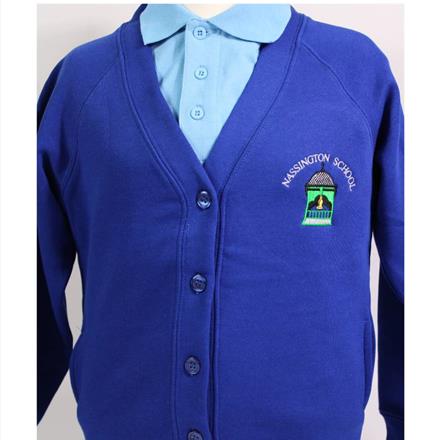 Royal Blue Cardigan With Logo