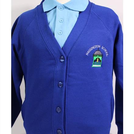 Royal Blue Cardigan With Logo