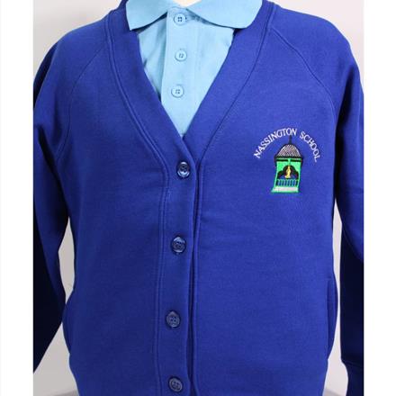 Royal Blue Cardigan With Logo