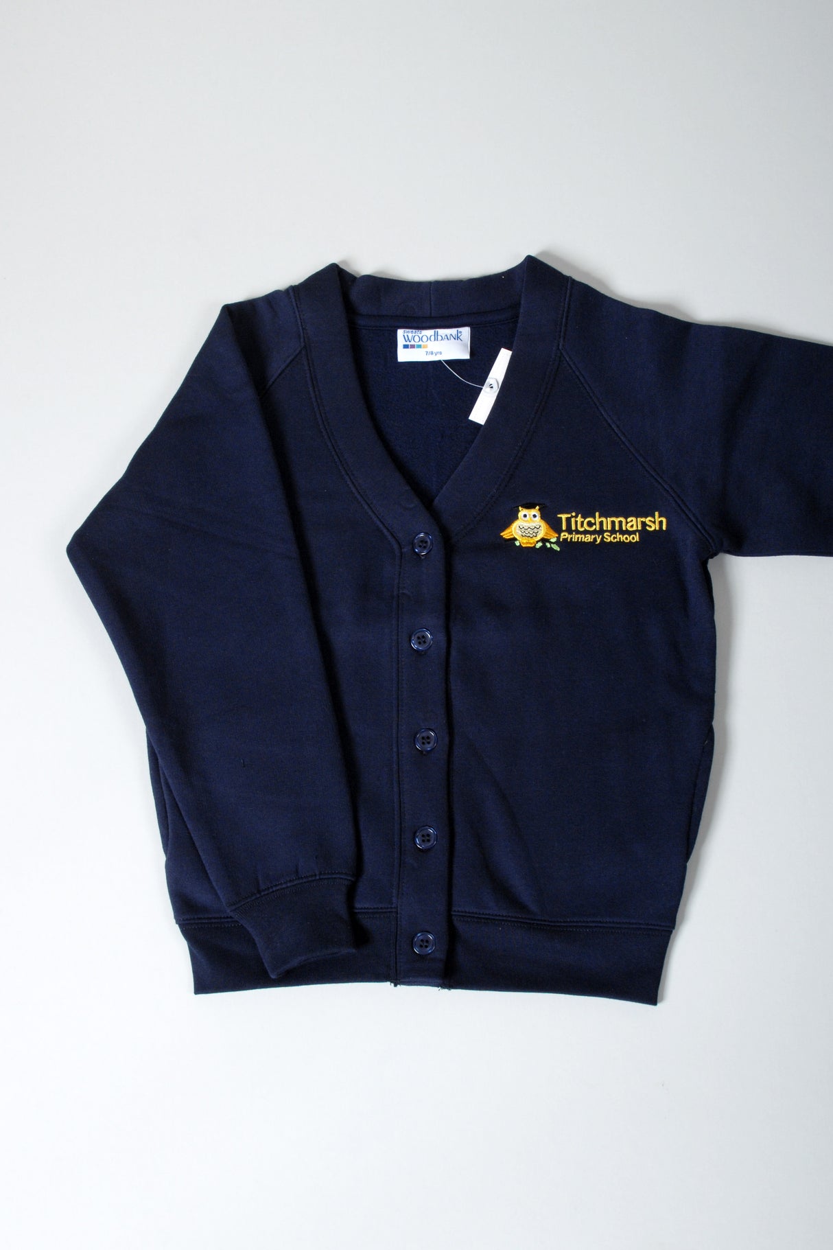 Navy Cardigan with Logo