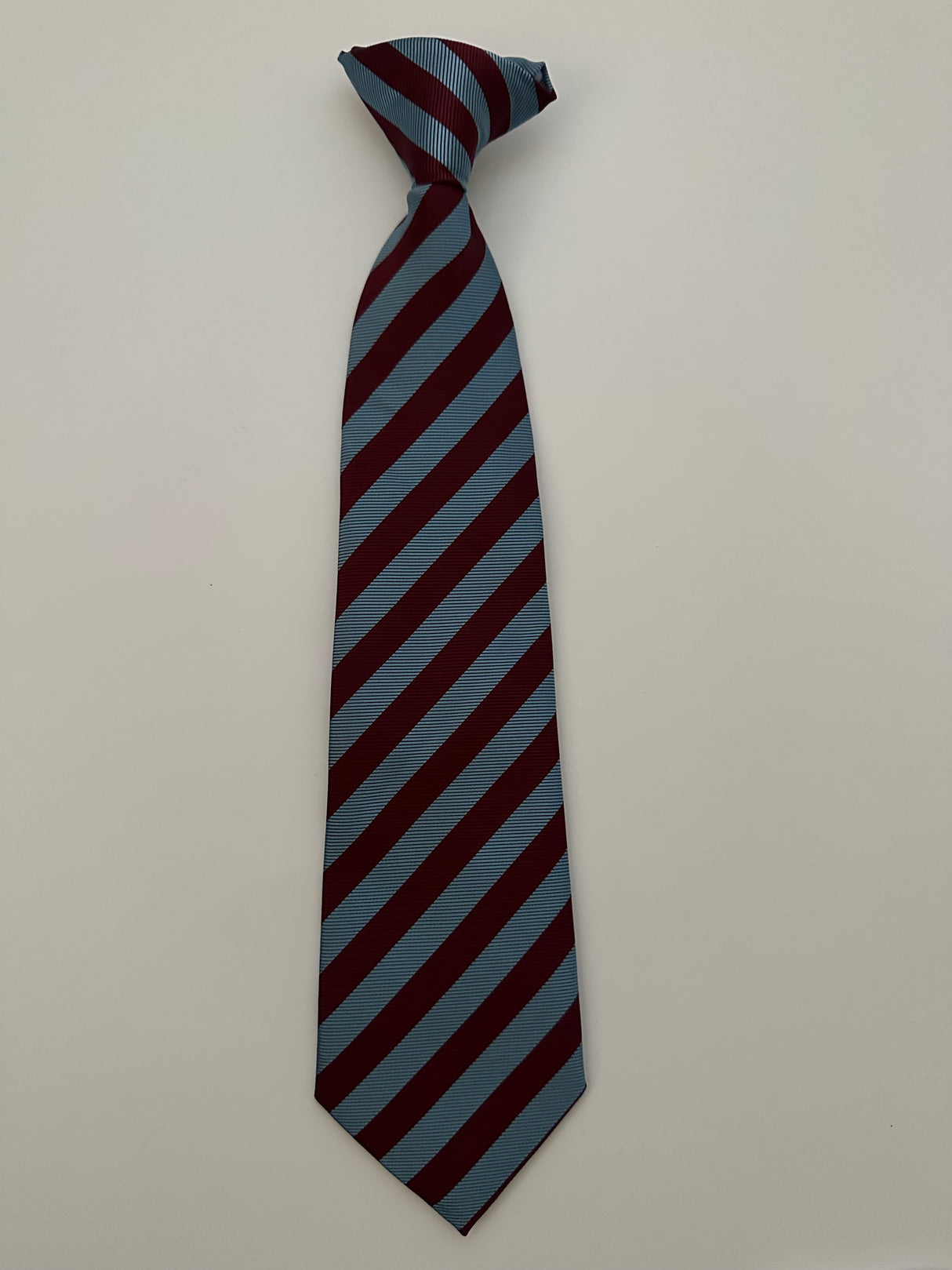 St John's Sky/Maroon Stripe Clip On Tie