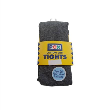 Grey School Tights Cotton Rich. 2 Pair Pack.