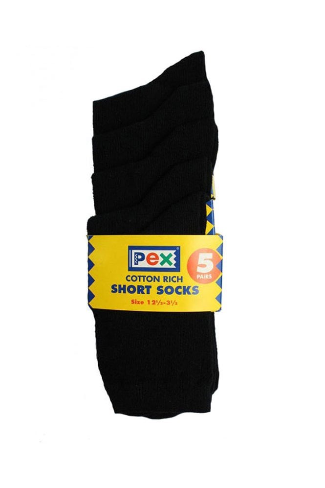 Black Short Socks 5 Pair pack