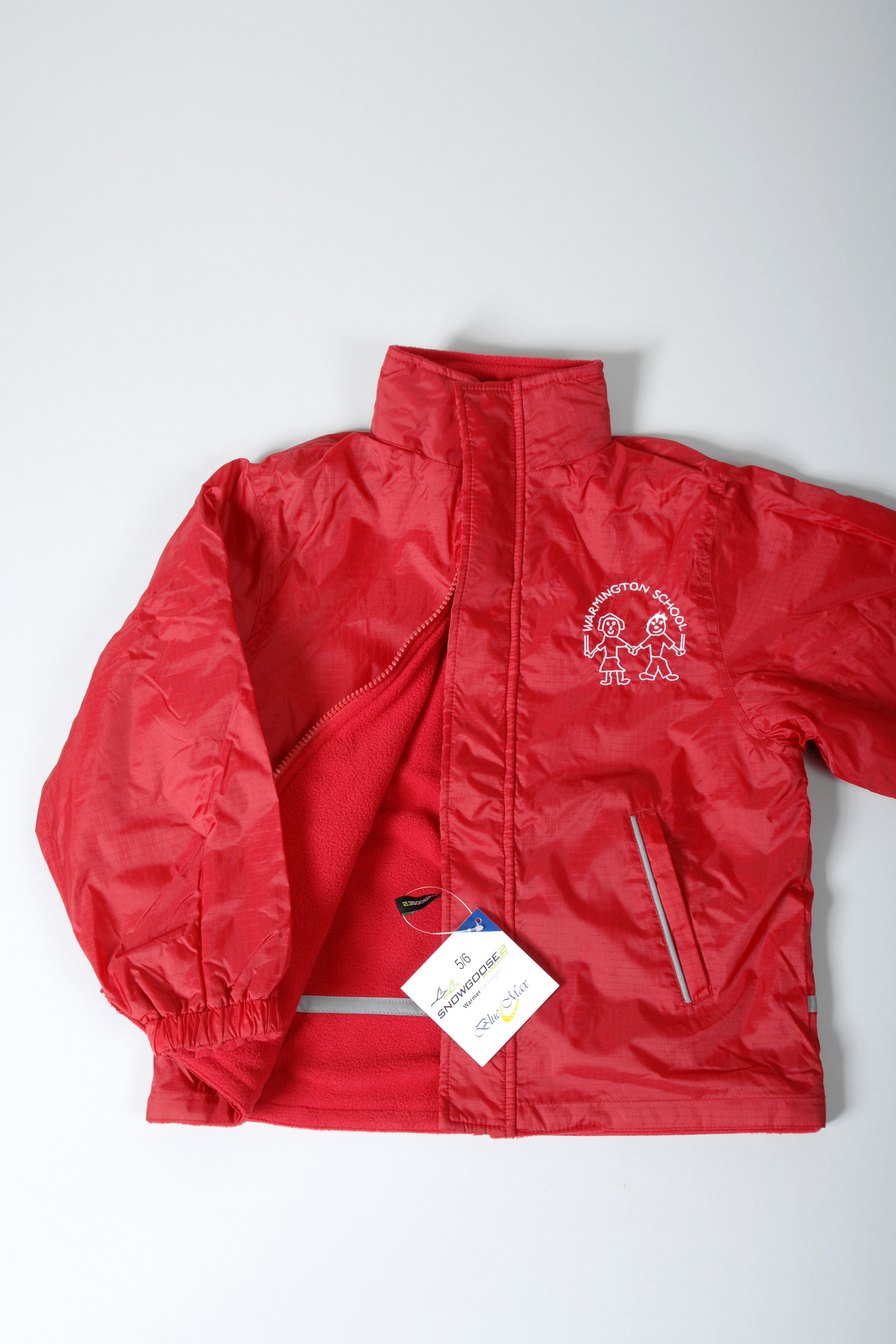 Red Waterproof Jacket with School Logo - Age 11-12