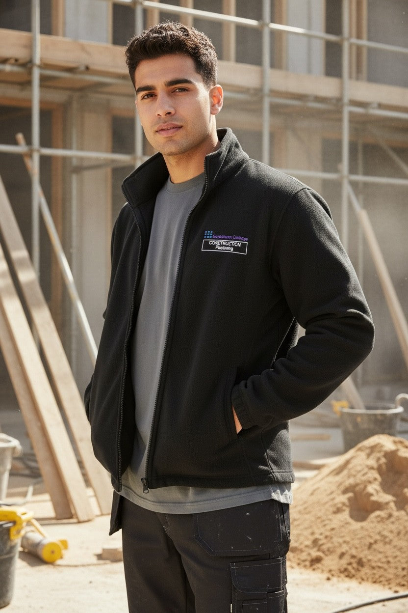 Black Full Zip Fleece Jacket for all Construction Courses – Cool