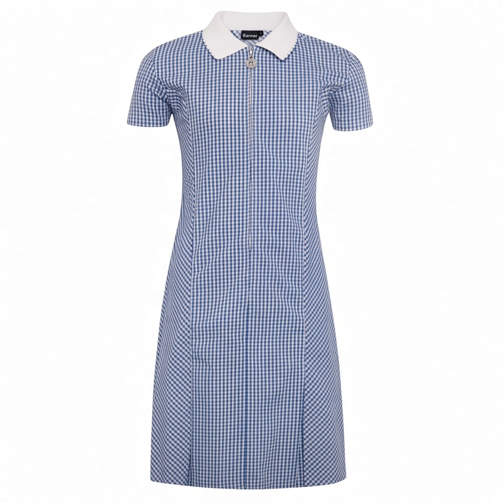 Sky Blue Summer Gingham Dress