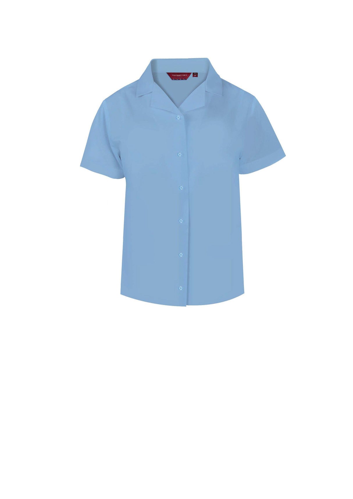 Twin Pack Sky Blue Slim Fit Short Sleeve Revere Blouse