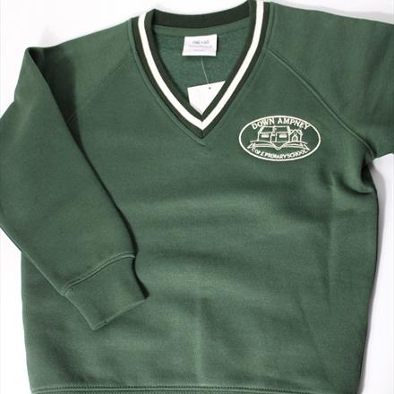 Bottle Green Sweatshirt with School Logo - Adult Sizes