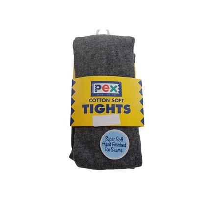 Grey School Tights Cotton Rich. 2 Pair Pack.