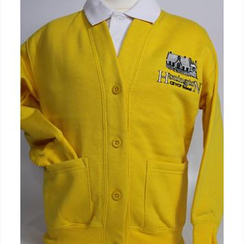 Honington School Yellow Cardigan With Logo - Age 3-4
