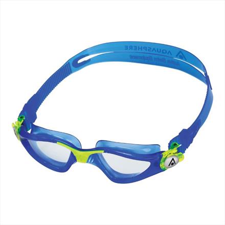 Aqua Sphere Kayenne Jr (Age 6-15) Swimming Goggles - Navy & Yellow /Clear Lens