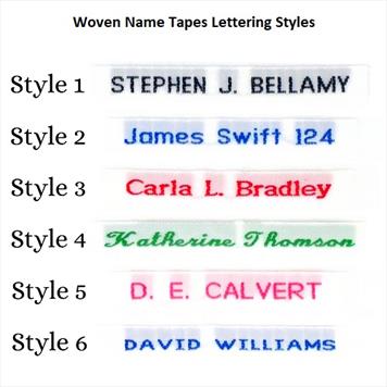 Sew On Woven Name Tapes - 36, 72 or 144 Labels