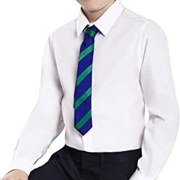 Boys White Slim Fit Long Sleeve Shirts Twin Pack - 11"