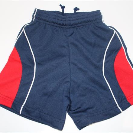 Navy & Scarlet Sports Shorts - To Fit Waist 22" (approx. age 5/6)