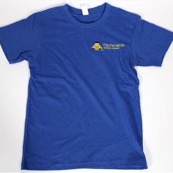 Royal Blue T Shirt with School Logo