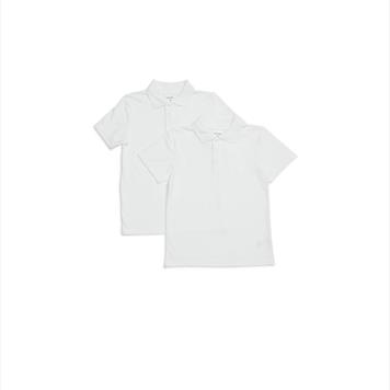 White School Polo Shirts Twin Pack - Medium (to fit chest 40-42")